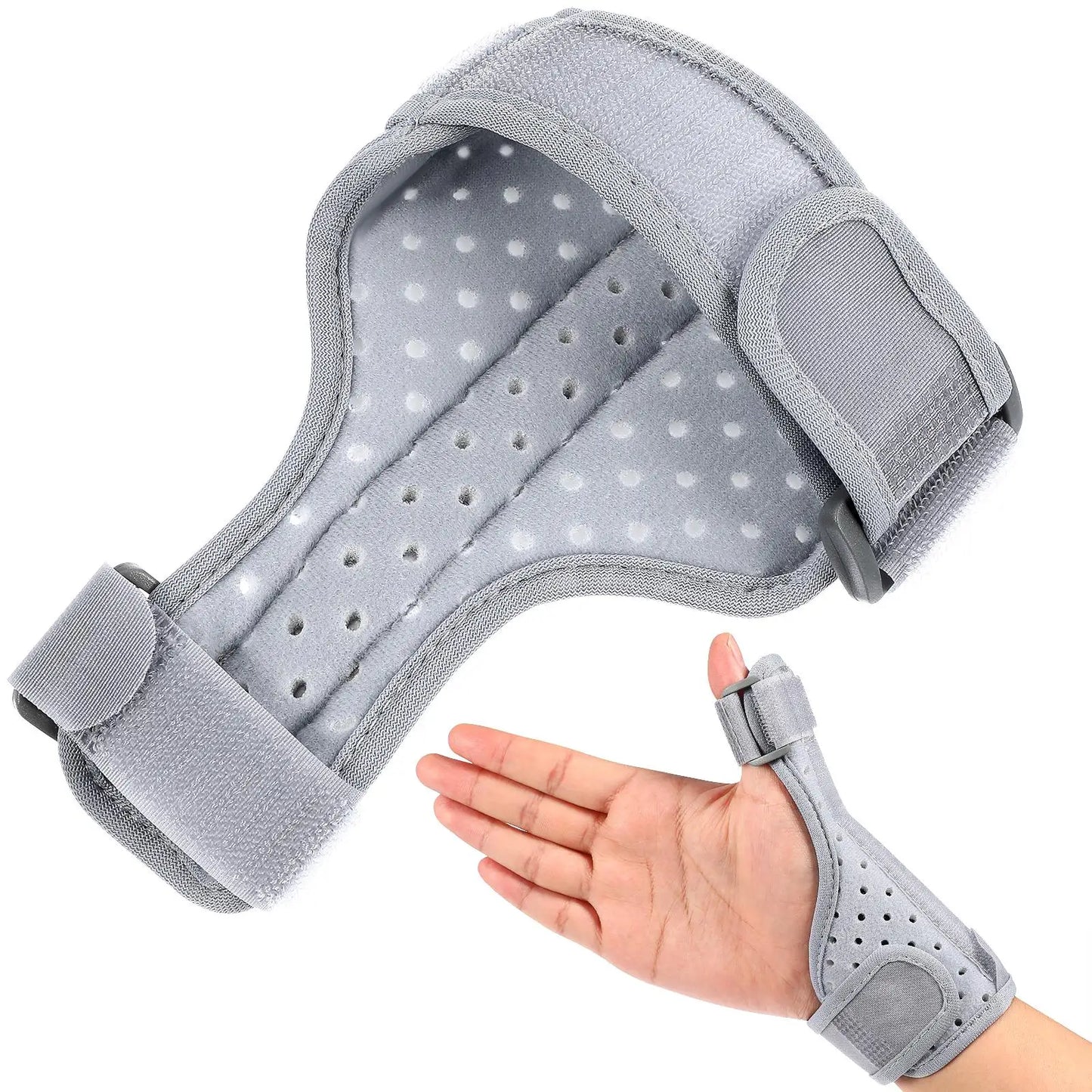 Thumb Splint Finger Fixed Wrist Guard Strong Support Aluminum Plate Comfortable Fit Breathable Fabric Stops Grey Joint